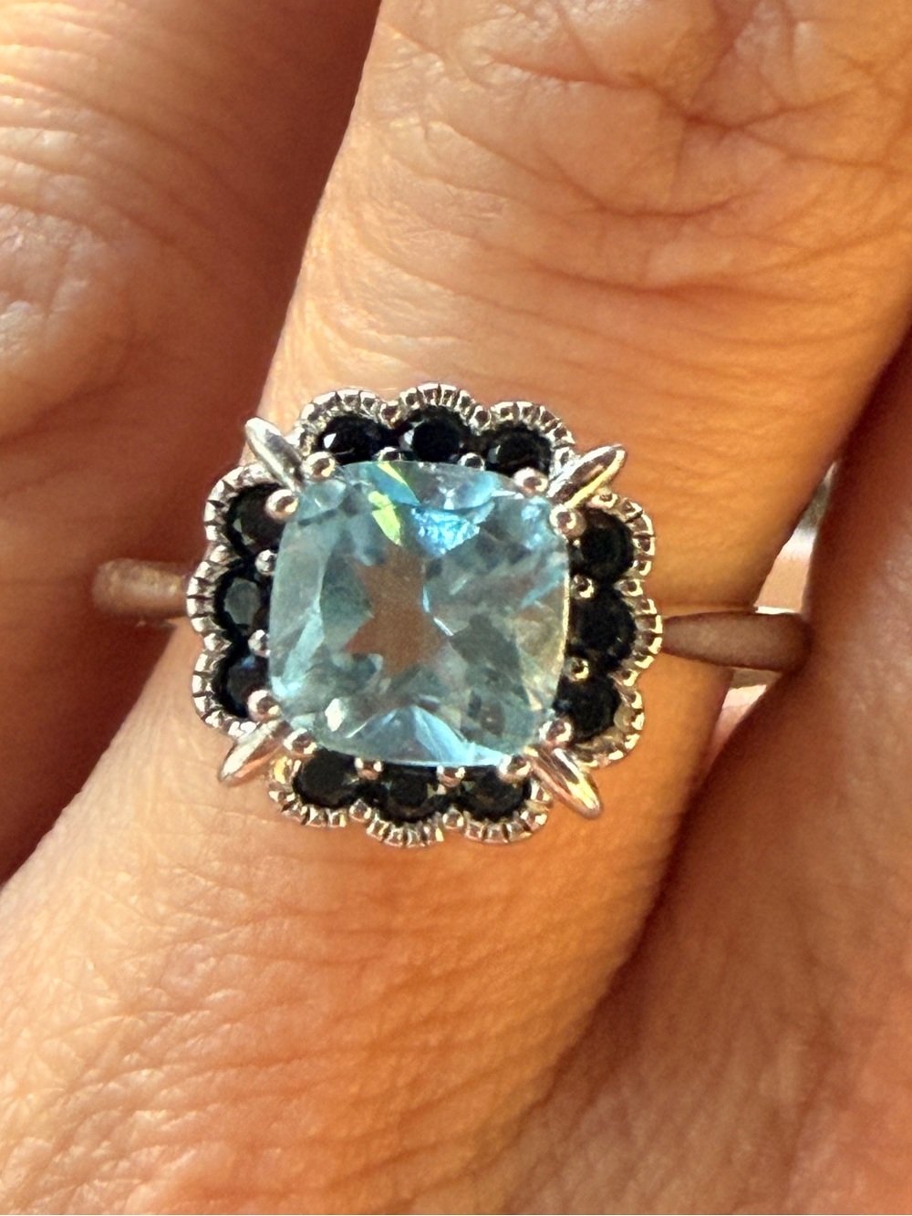 ✨New✨ Blue Topaz with Spinal Cushion Cut ring 7.5